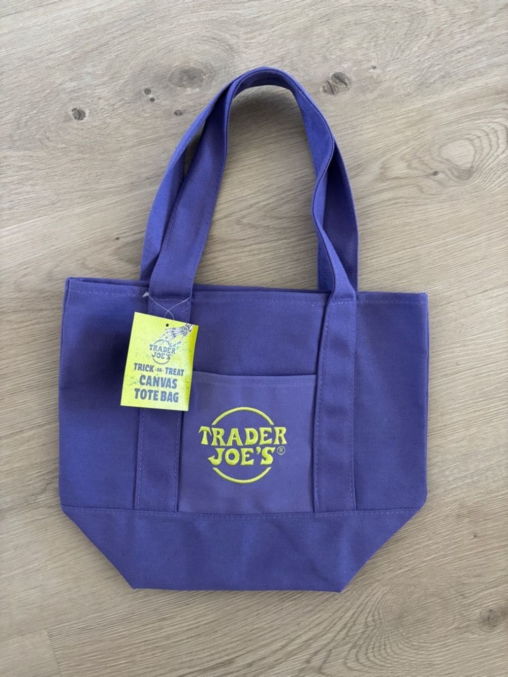 NWT Trader Joe's Purple Canvas Tote Halloween edition